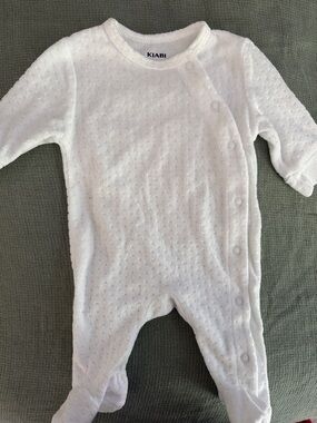 Kiabi White Textured Footed One-Piece for Babies